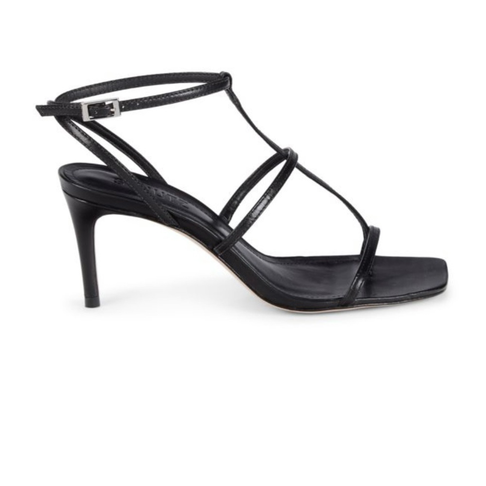 SCHUTZ Ameena Black Strappy Sandal Heels 9.5